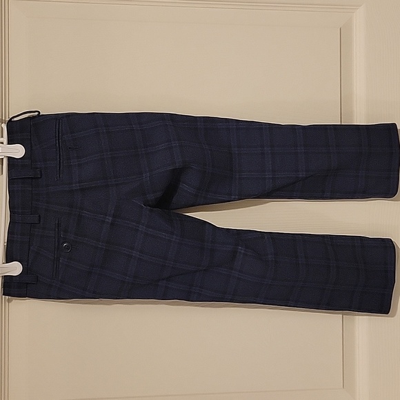 6Y Next Navy Blue Check Print Skinny Fit Dress Pants - Picture 7 of 8